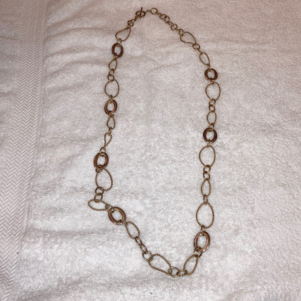 Gold and silver link necklace